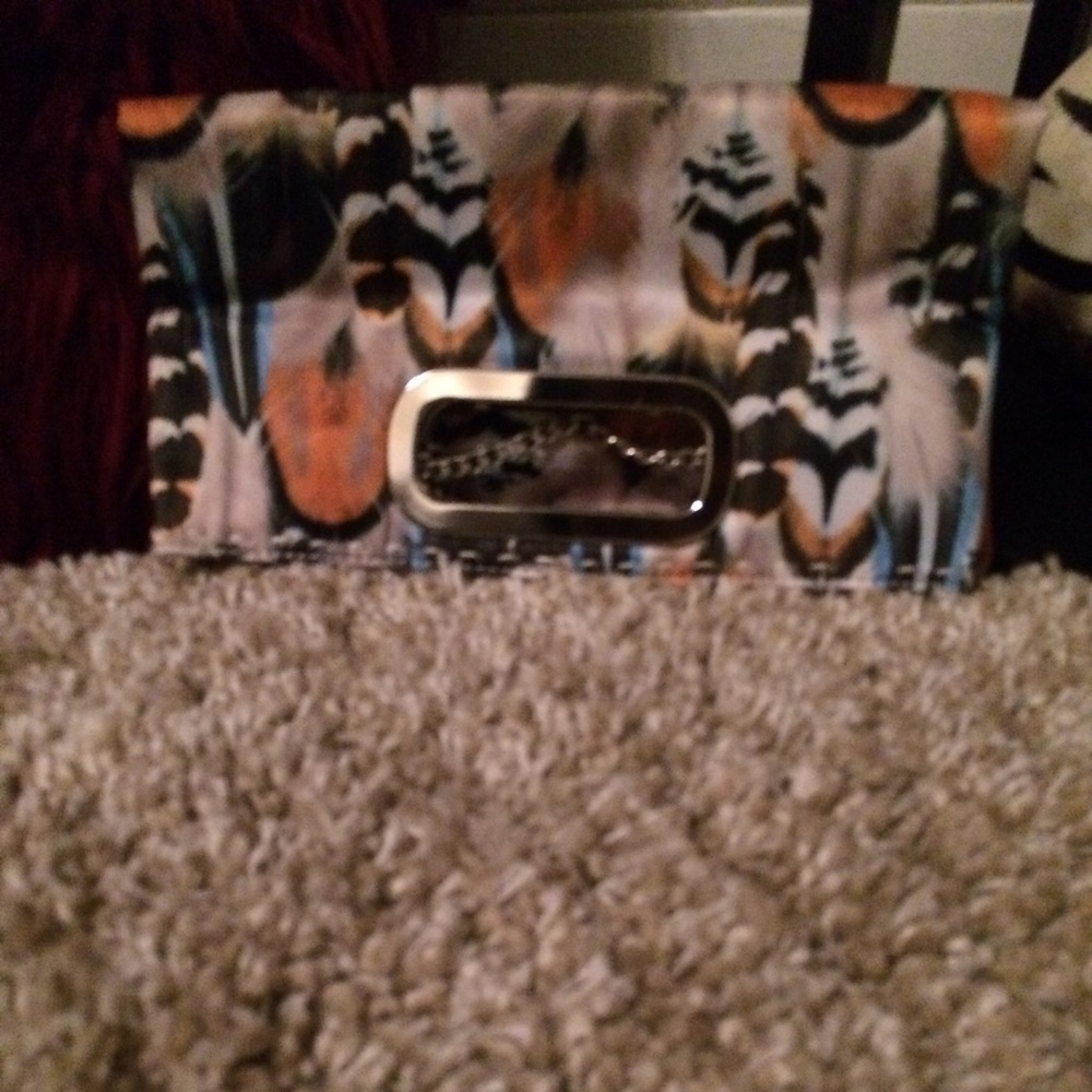 Multicolored clutch & shoulder bag