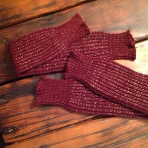 Vintage Red and Gold Sparkle Legwarmers, EUC