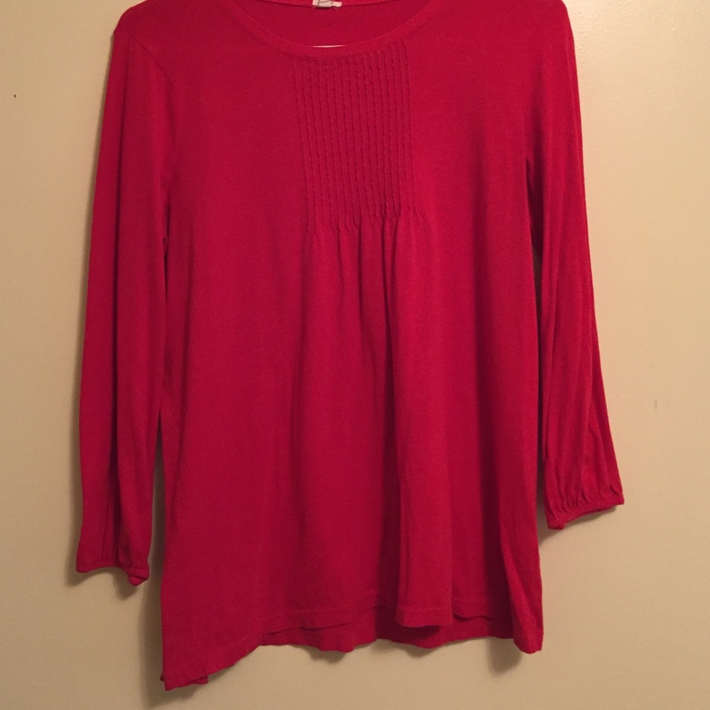 JCrew red 3/4 length shirt
