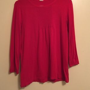 JCrew red 3/4 length shirt