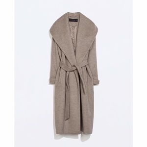 Zara camel wrap coat