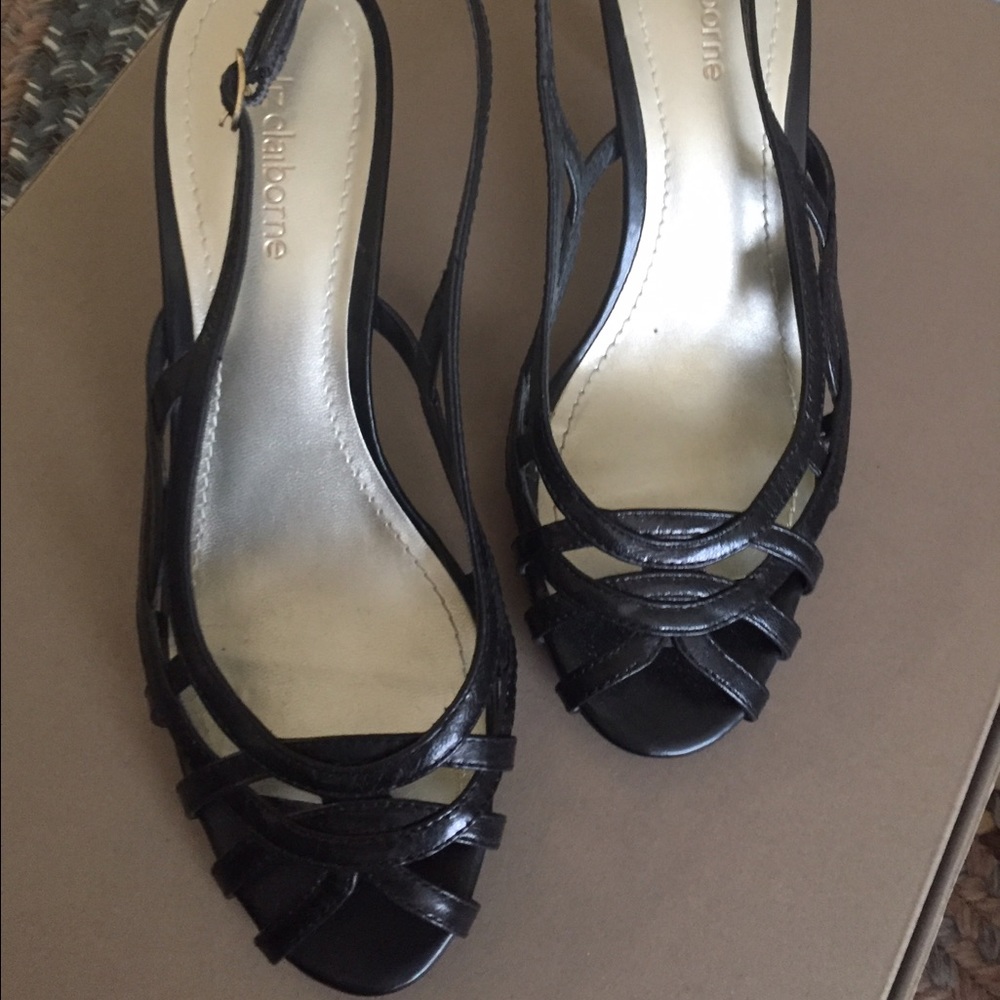 Black, strappy heels