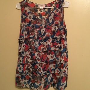 Loft sleeveless multicolor blouse