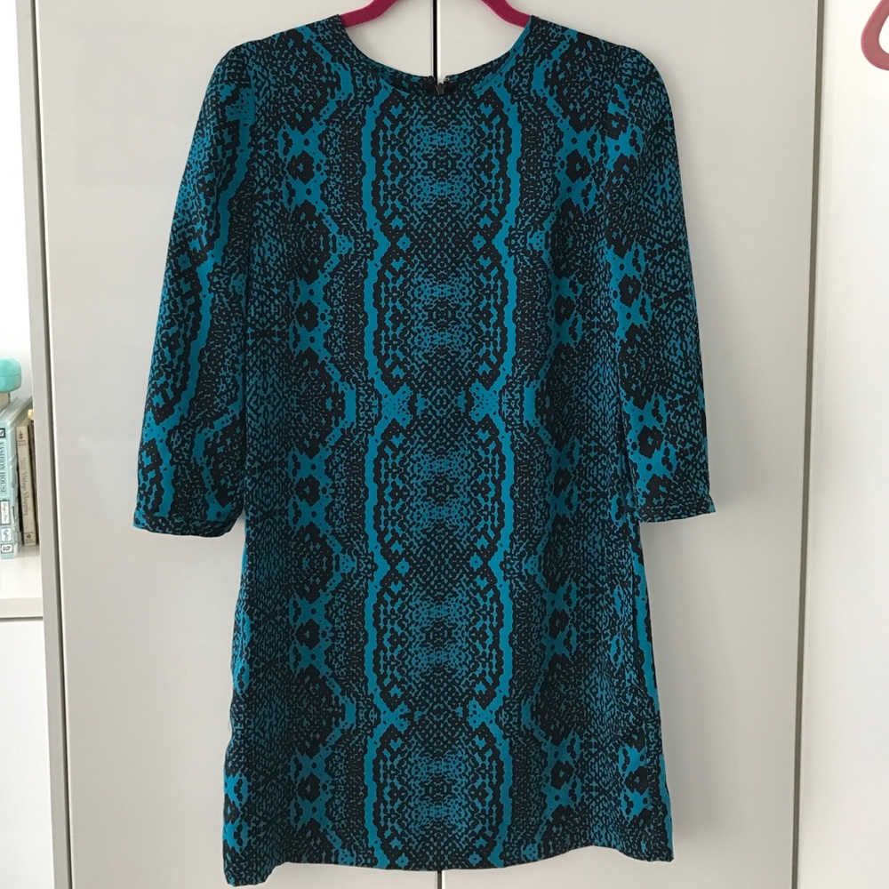 LOFT shift dress with snakeskin print