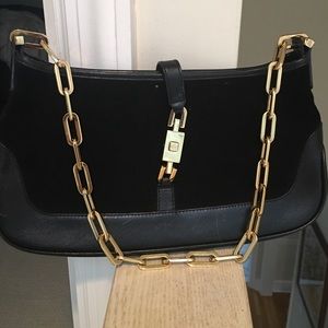 Black suede Gucci shoulder bag