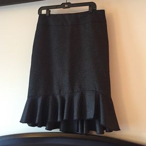 Express black and silver metallic pencil skirt