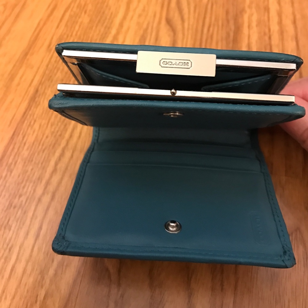 Coach blue leather ladies wallet