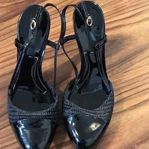 BCBG Maxazria platform sling back.