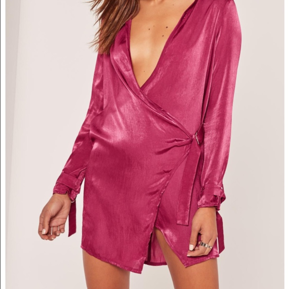 Brand new satin wrap dress from Missguided