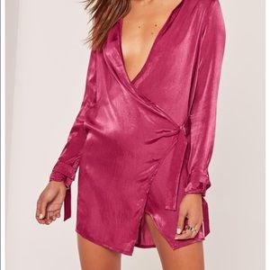 Brand new satin wrap dress from Missguided