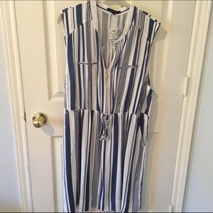 Sleeveless pinstripe dress