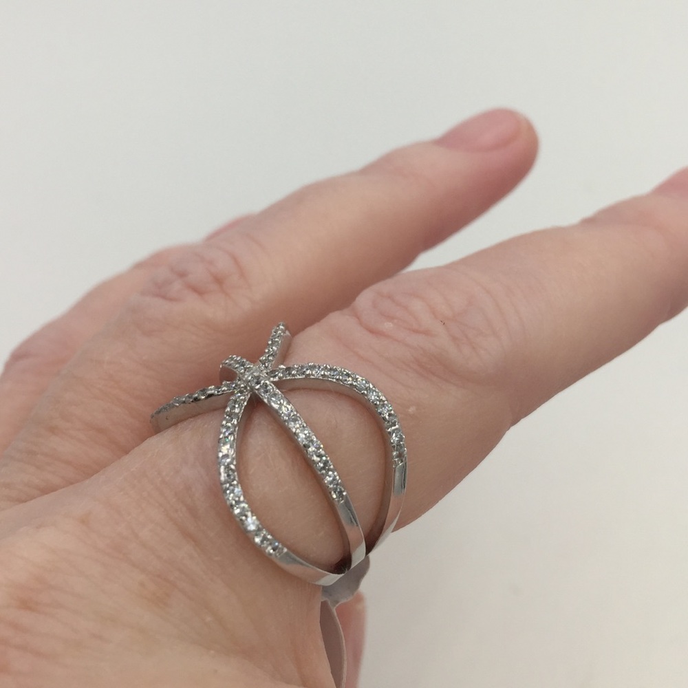NWT sterling silver crystal Contessa Di Capri Ring - Picture 2 of 4