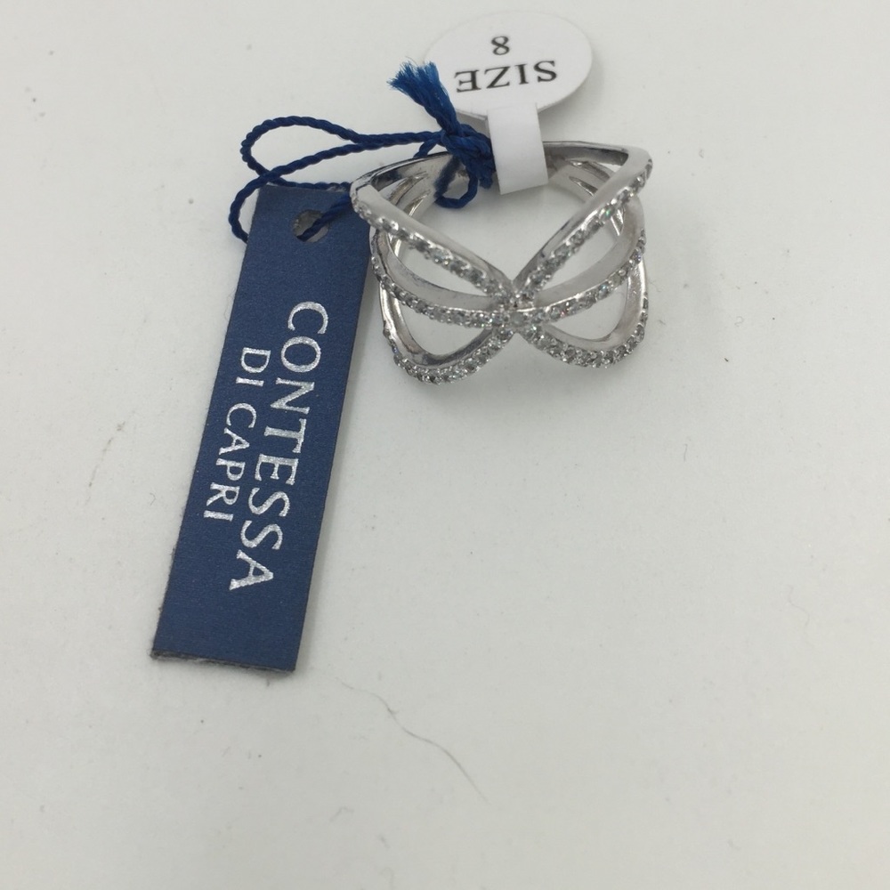 NWT sterling silver crystal Contessa Di Capri Ring - Picture 4 of 4
