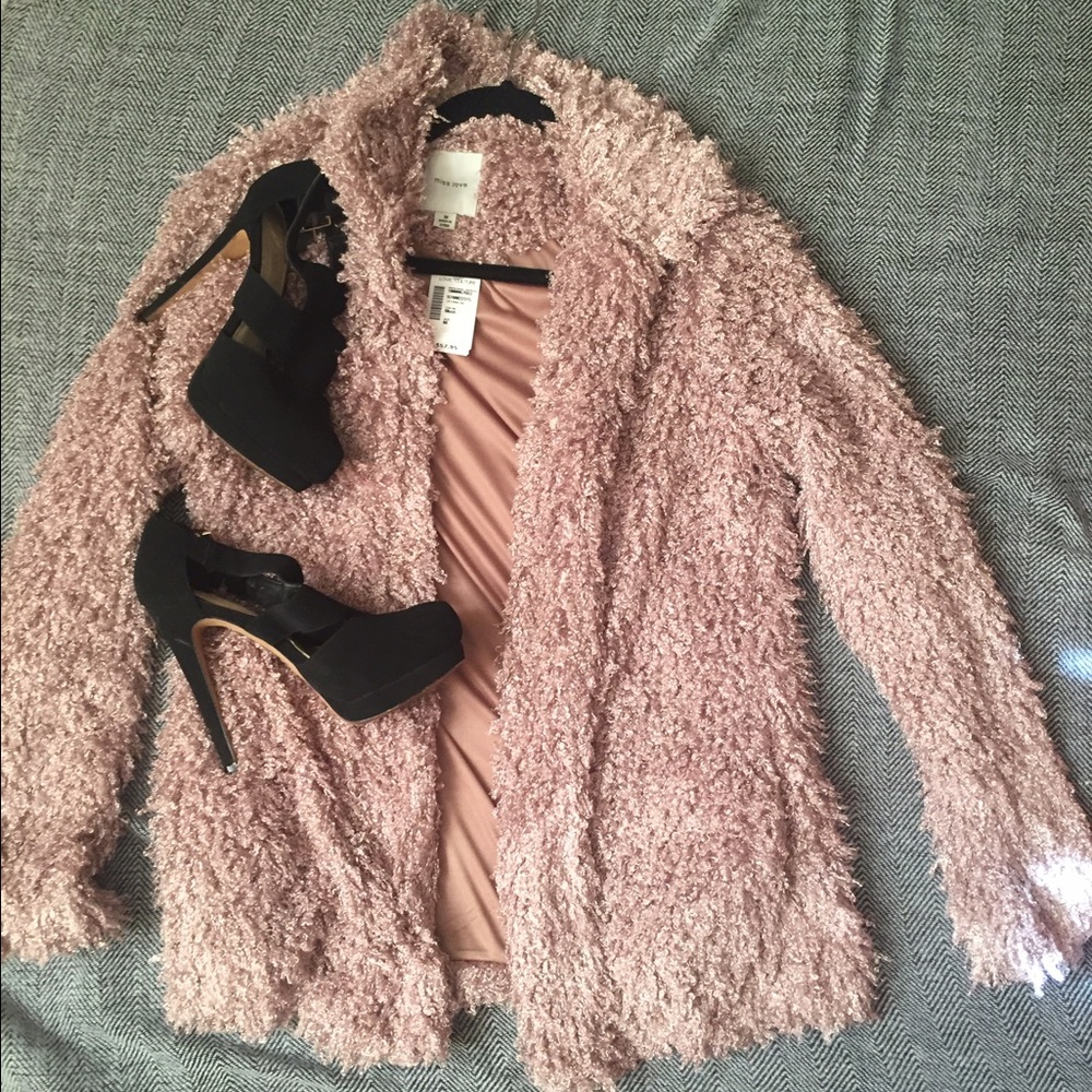Blush colored "furry" coat from LoveCulture