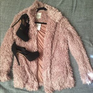 Blush colored "furry" coat from LoveCulture
