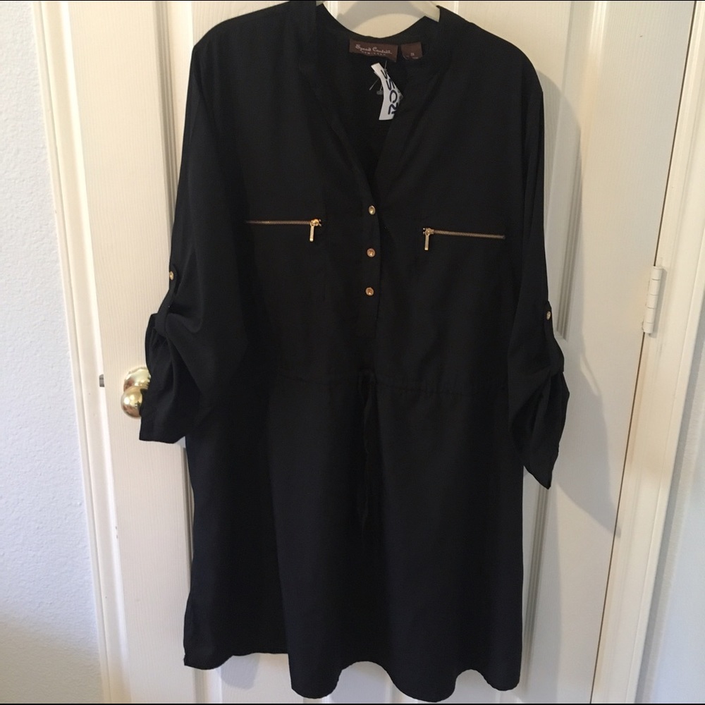 Black shirt dress