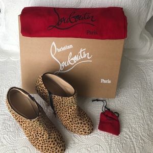 Size 36 Christian Louboutin Pony Ankle Bootie EUC