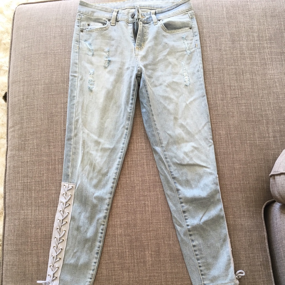 Carmar lace up jeans