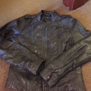 Gray faux leather jacket