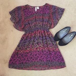 Purple Animal Print Comfy Dress
