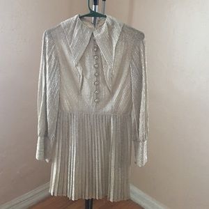 Vintage Silver Mini Dress Circa 1970's