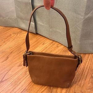 Coach tan leather mini shoulder bag