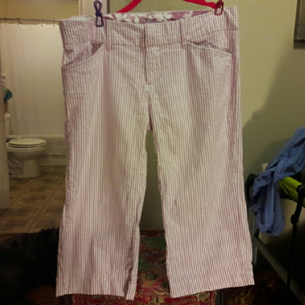 Roxy cropped purple white stripes