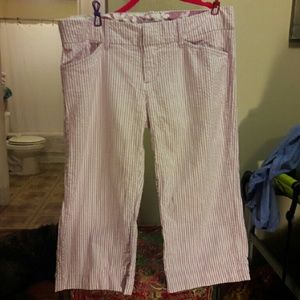 Roxy cropped purple white stripes