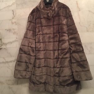 Taupe Faux fur coat