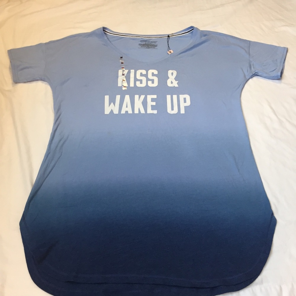 VS Kiss and Wake Up Blue Ombré Sleep Tee! - Picture 2 of 4
