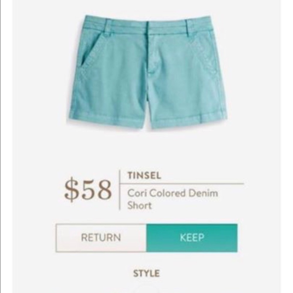 Tinsel Stitchfix shorts!