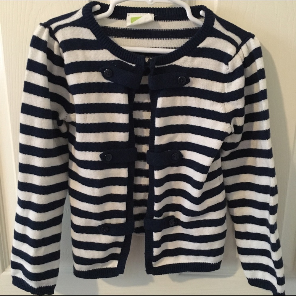 Crazy 8 Navy/white striped cardigan