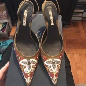 Oscar de la Renta Olive Slingbacks