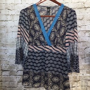 🌷W Mixed Pattern Blouse Size 12