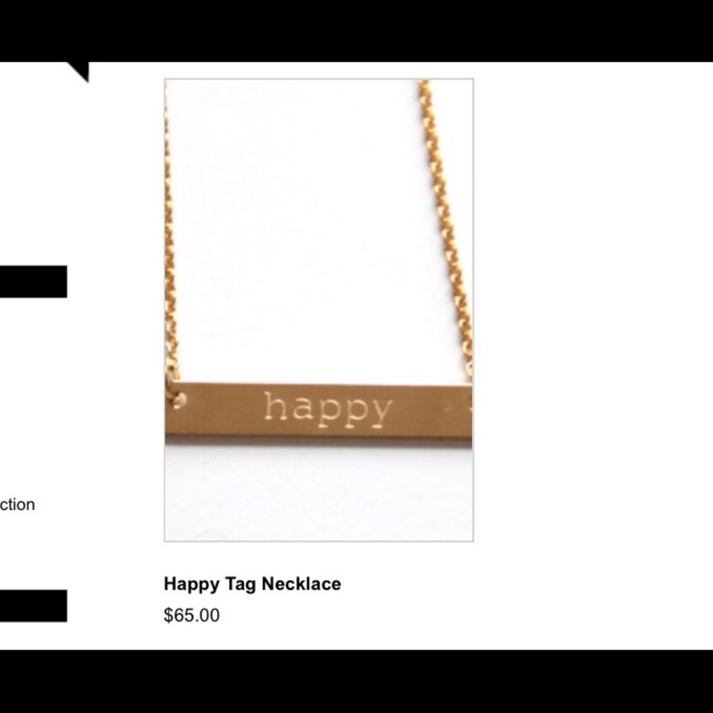 Jook and Nona gold "happy" necklace