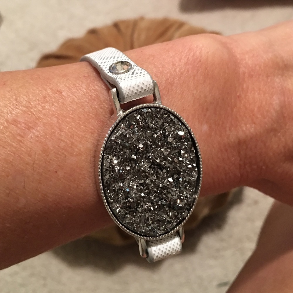Drusy style cuff bracelet