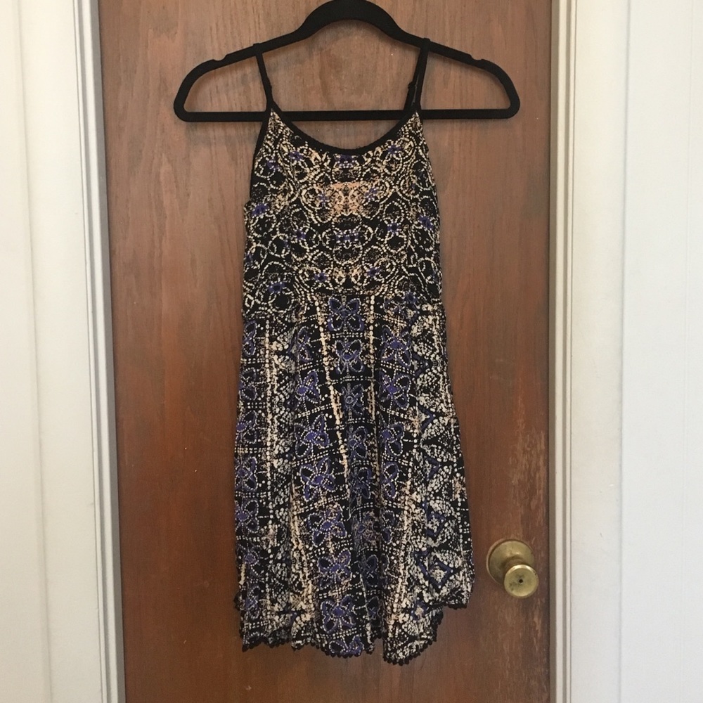 Angie black purple and beige mini dress