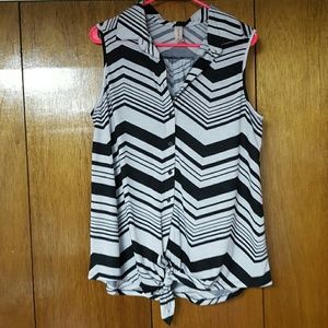 Black and white collared shirt