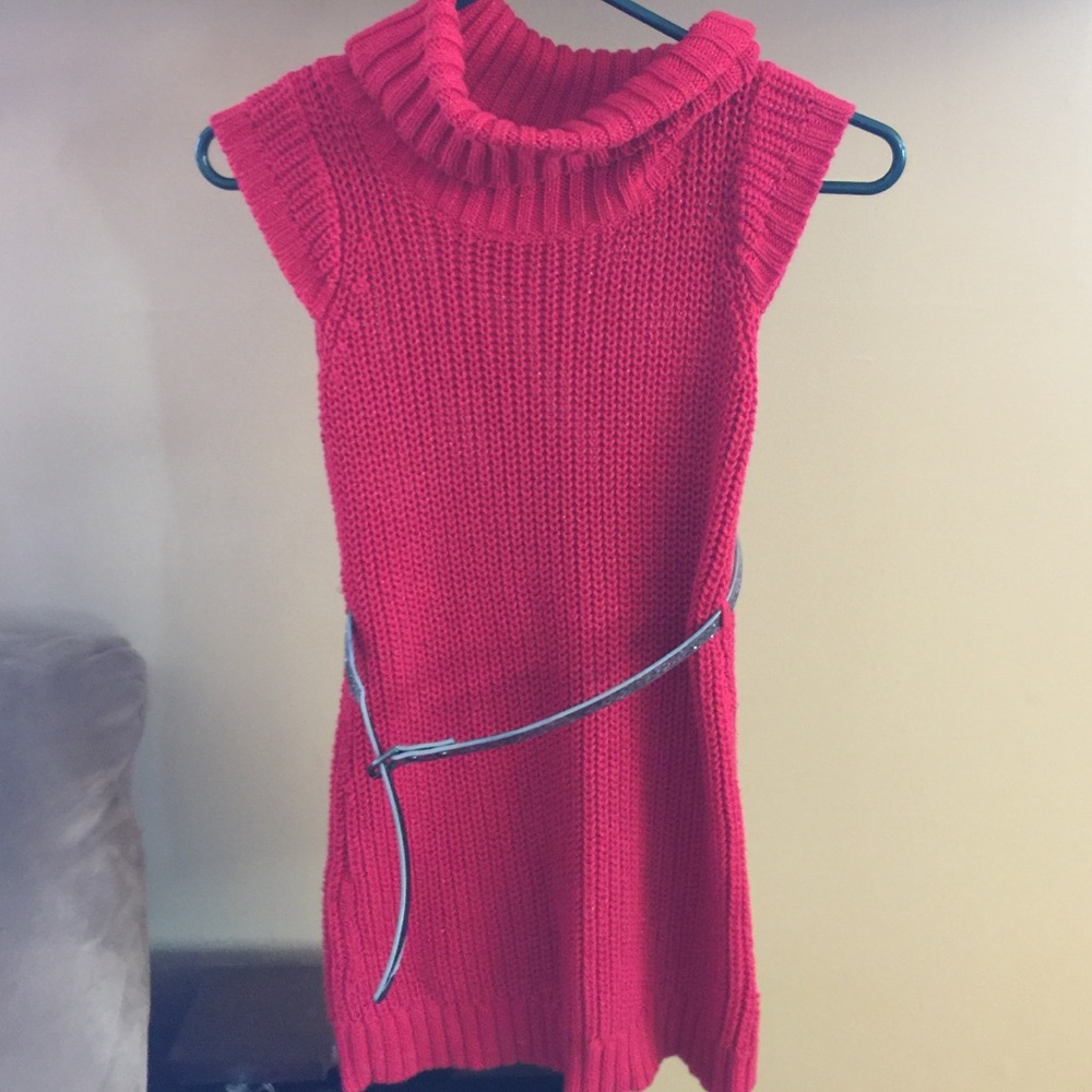 Little Girls Red Sweater Dress