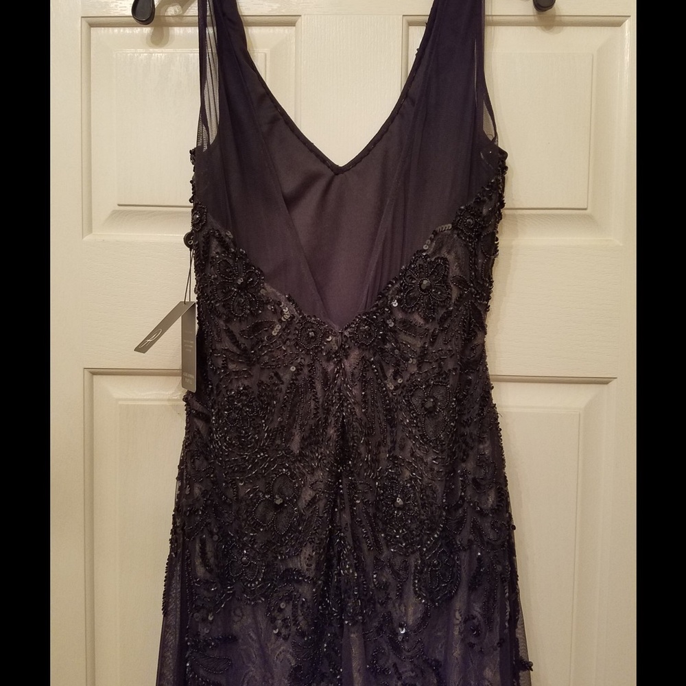Adrianna Papell Beaded Godet Gown Dress - Picture 3 of 9