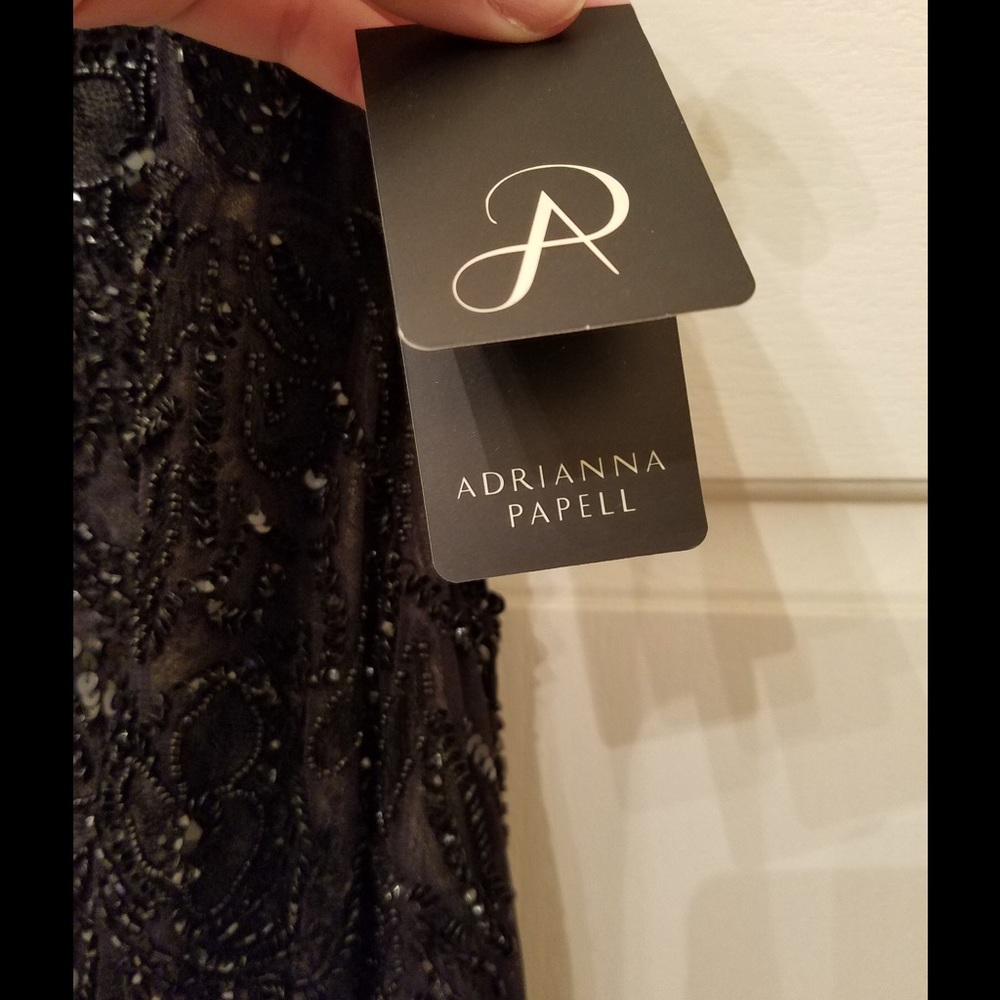 Adrianna Papell Beaded Godet Gown Dress - Picture 4 of 9