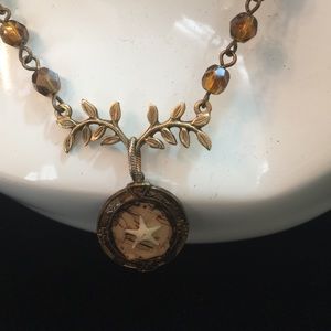 Gold beaded Barbe Saint John Necklace