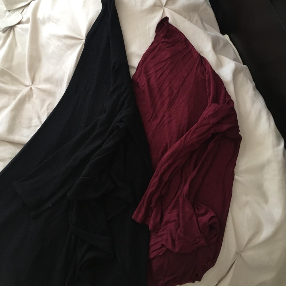 Black and burgundy cardigans - 2