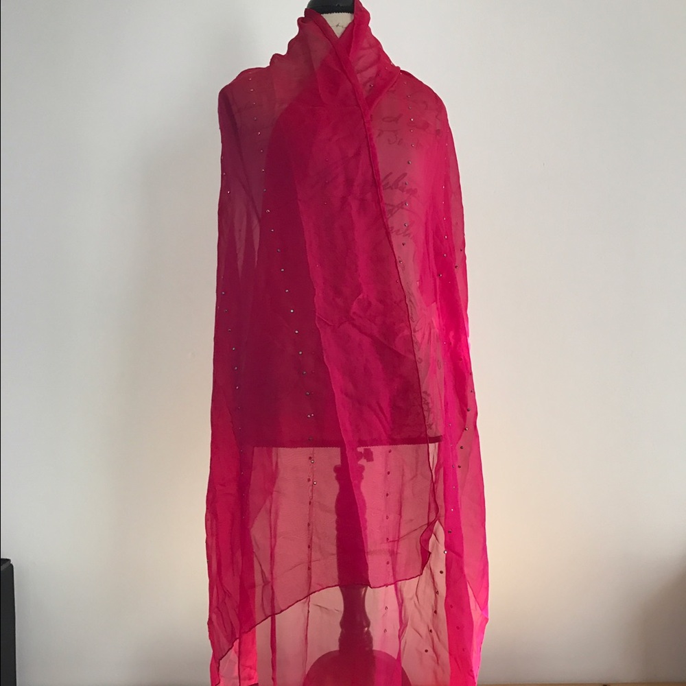 Franco Ferrari silk scarf w/ Swarovski crystals