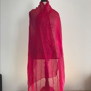 Franco Ferrari silk scarf w/ Swarovski crystals