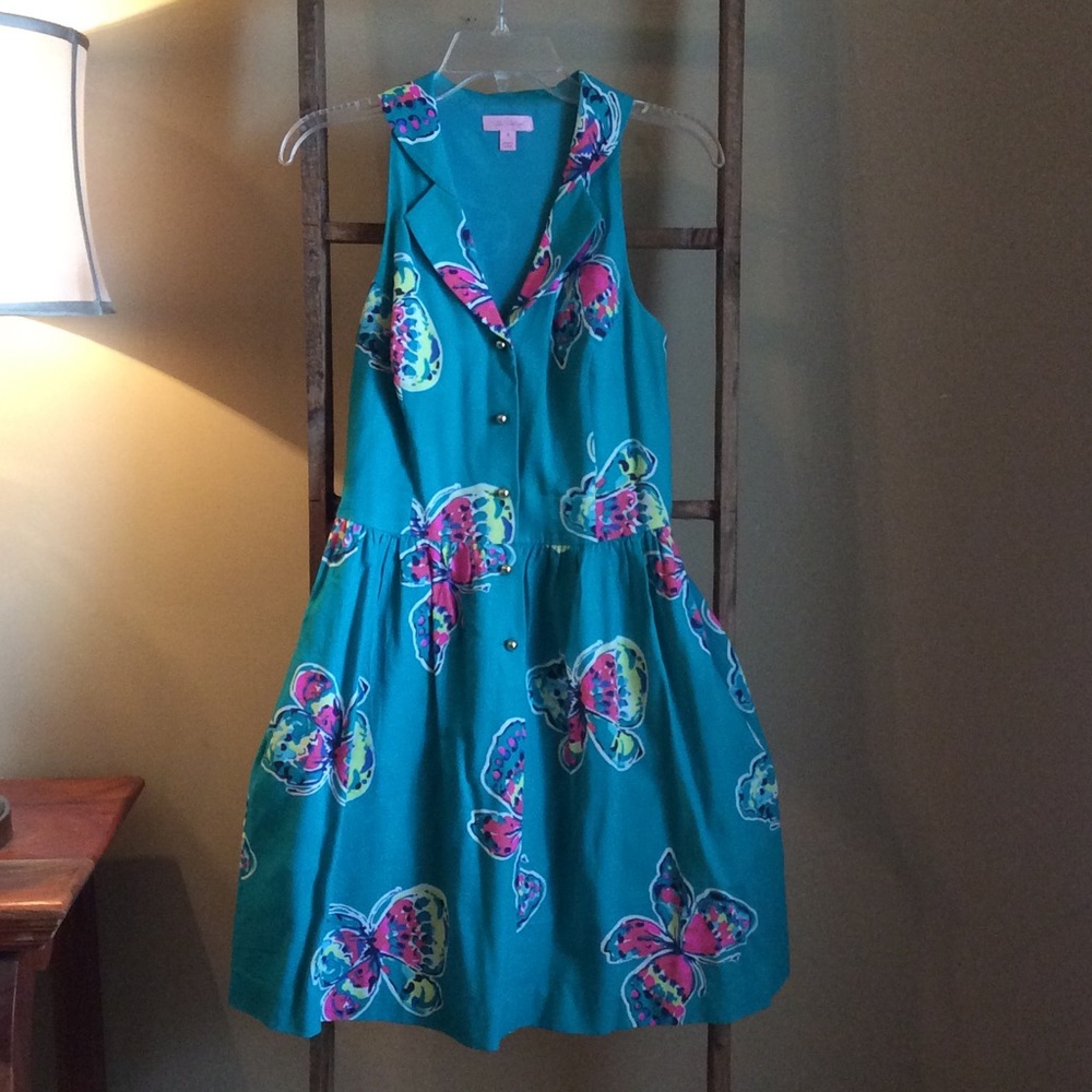 Lilly Pulitzer butterfly Button Up dress