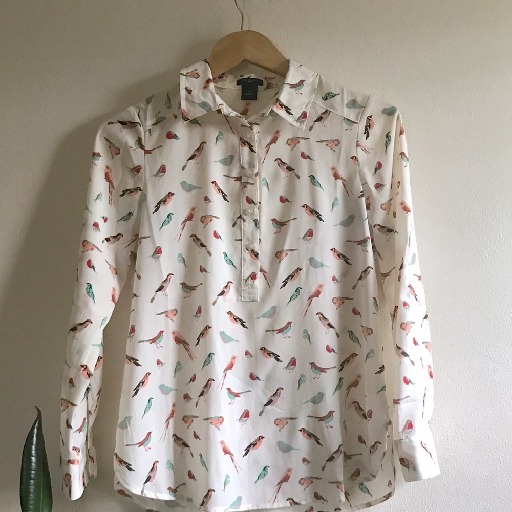 Ann Taylor bird blouse - Picture 1 of 4