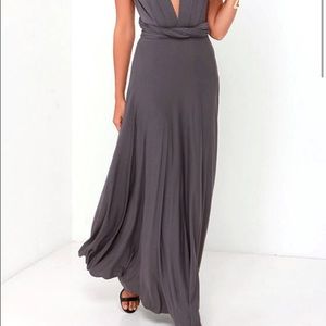 Dark grey maxi dress super elegant, sexy, WITH TAG