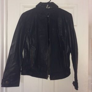 XL black leather jacket