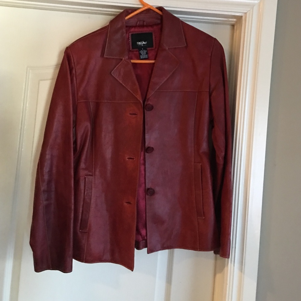 Leather reddish brown jacket